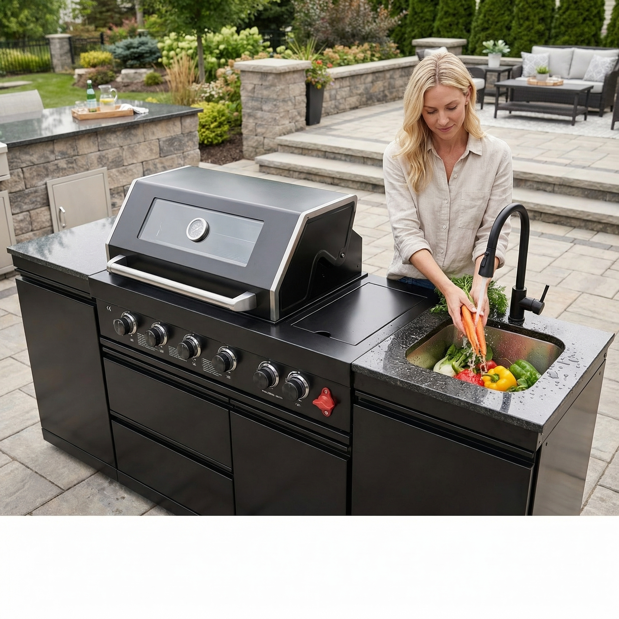 Deluxe Stainless Steel Propane Gas Outdoor Kitchen Grill
