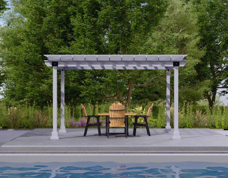 Country Lane 12x16 Wood Hollander Pergola w/ Sky Gray Stain