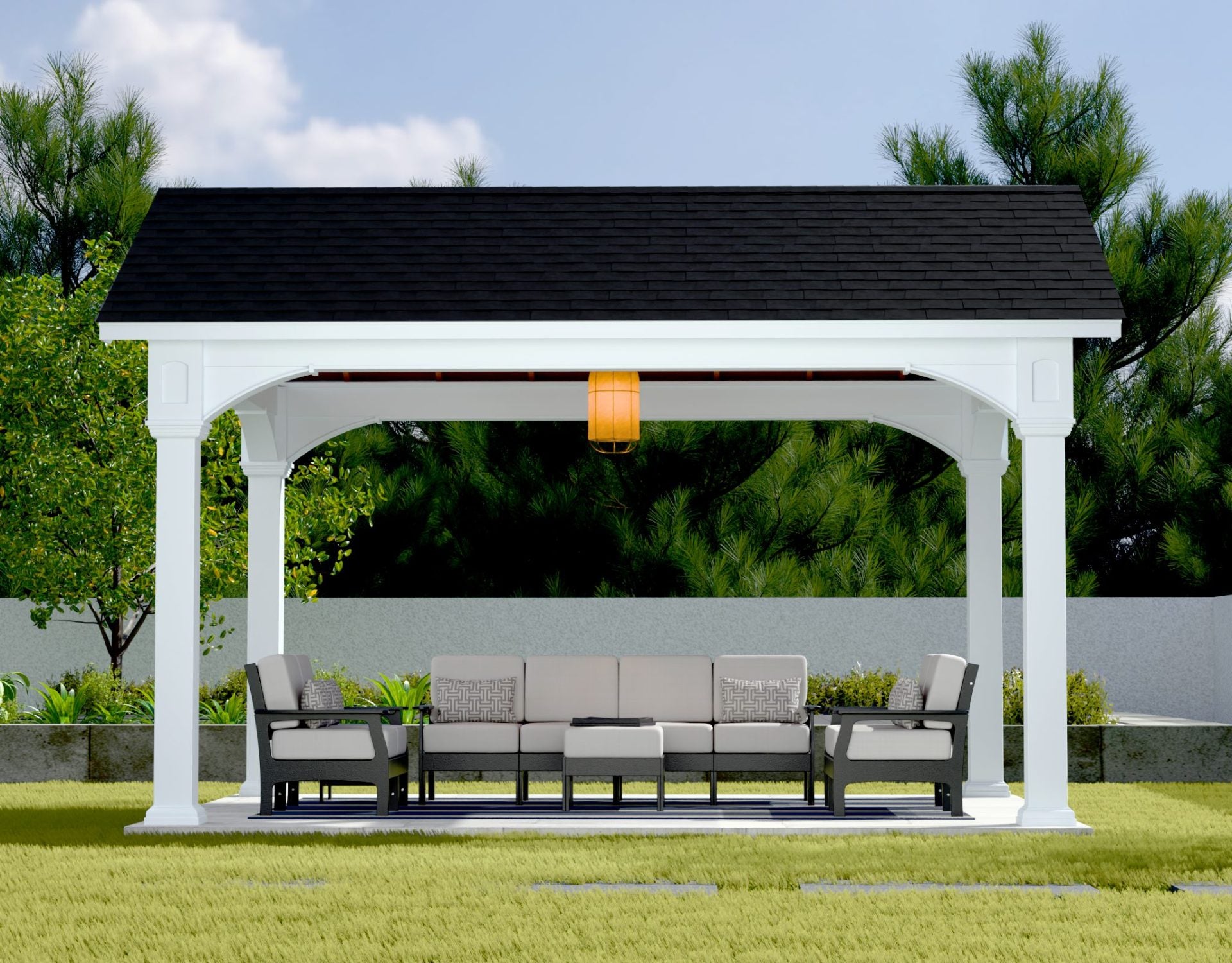 Country Lane 12x16 Vinyl A-Frame Pavilion