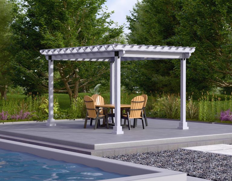 Country Lane 12x16 Wood Hollander Pergola w/ Sky Gray Stain