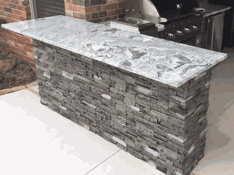 6-Foot Outdoor Kitchen Island + 7-Foot Bar Island Bundle – Concrete Base, Granite Countertops | Free Grill Kit & Cover
