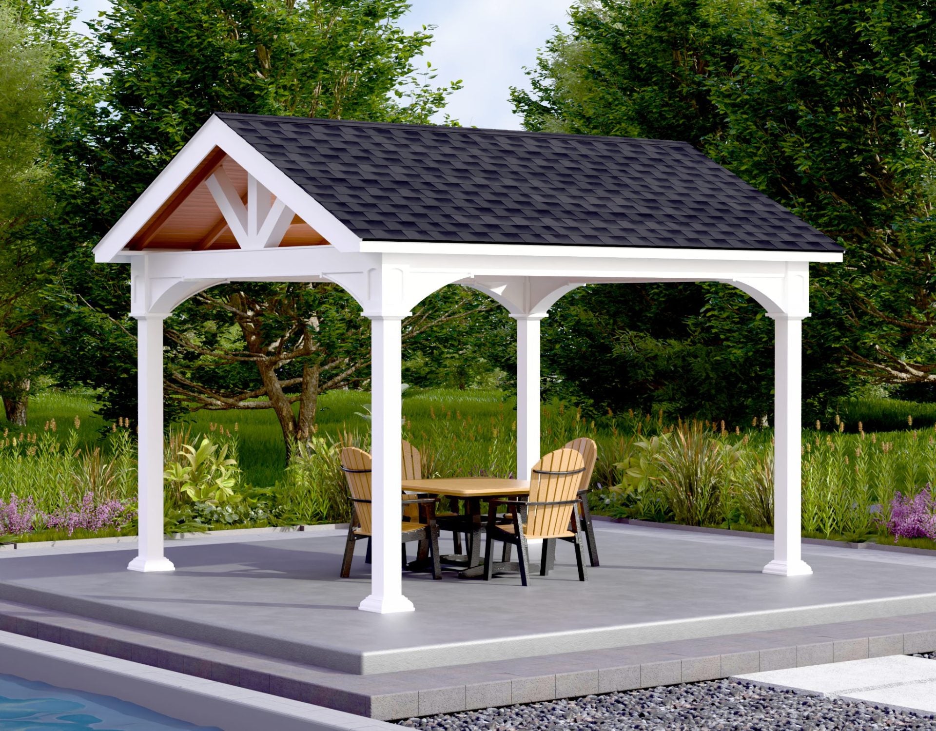 Country Lane 12x14 Vinyl A-Frame Pavilion
