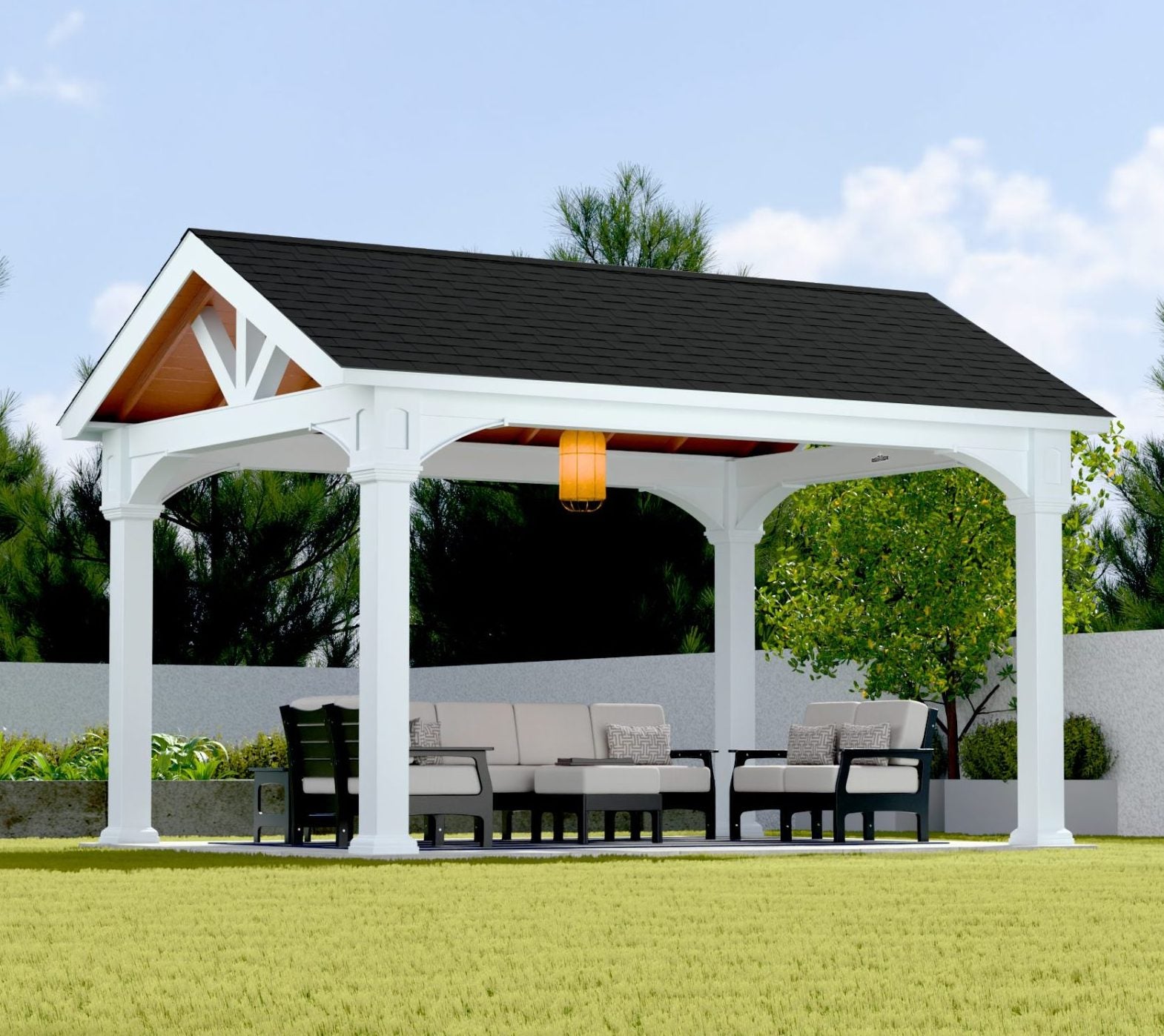 Country Lane 12x16 Vinyl A-Frame Pavilion