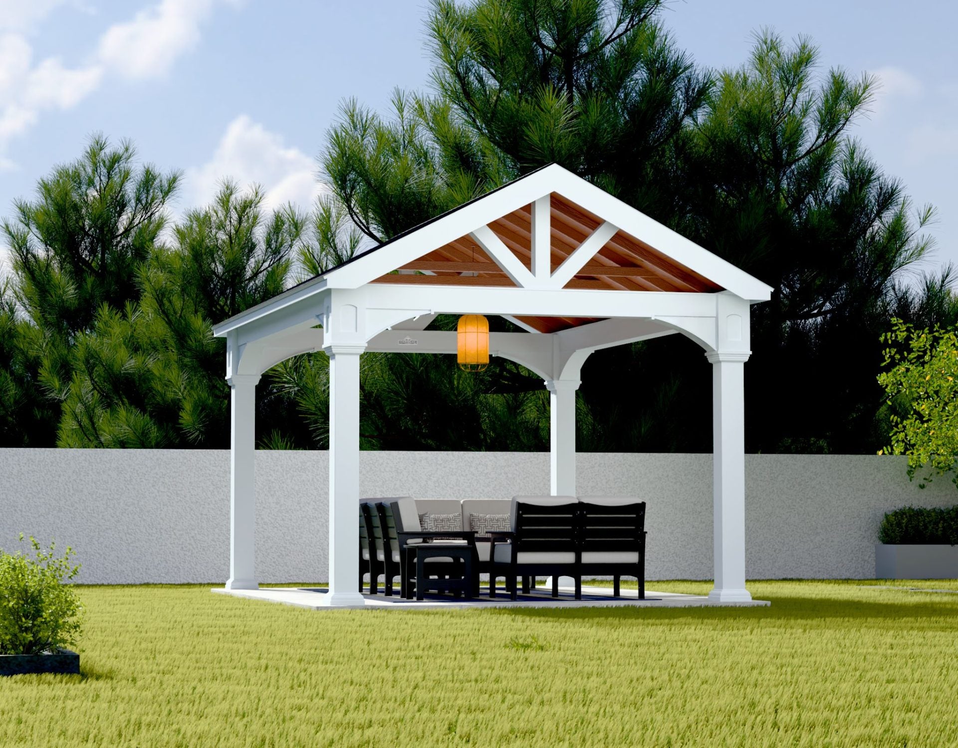Country Lane 12x16 Vinyl A-Frame Pavilion