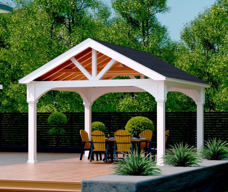 Country Lane 16x16 Vinyl A-Frame Pavilion w/ 8"x8" Posts