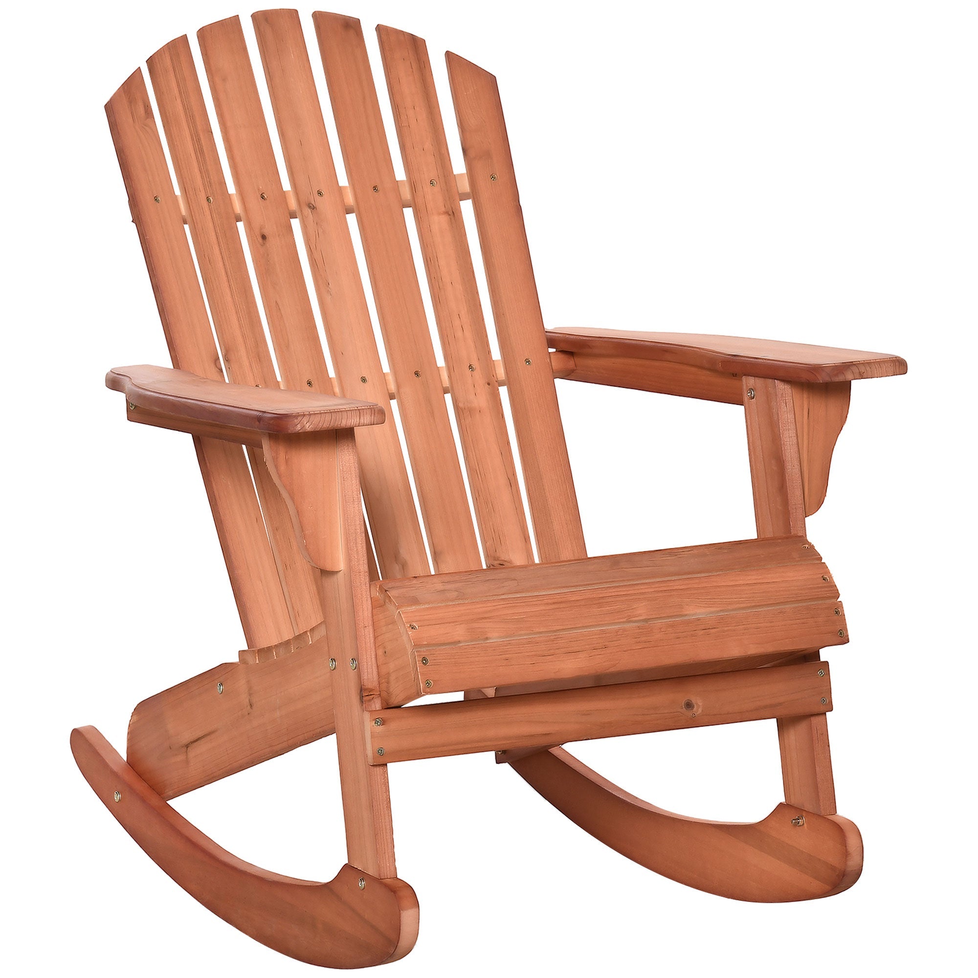Teak Adirondack Rocking Chair – Solid Fir Wood, Ergonomic Design for Porch & Patio